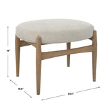 Acrobat Off-White Small Bench - Light Brown / White by Uttermost - View 7