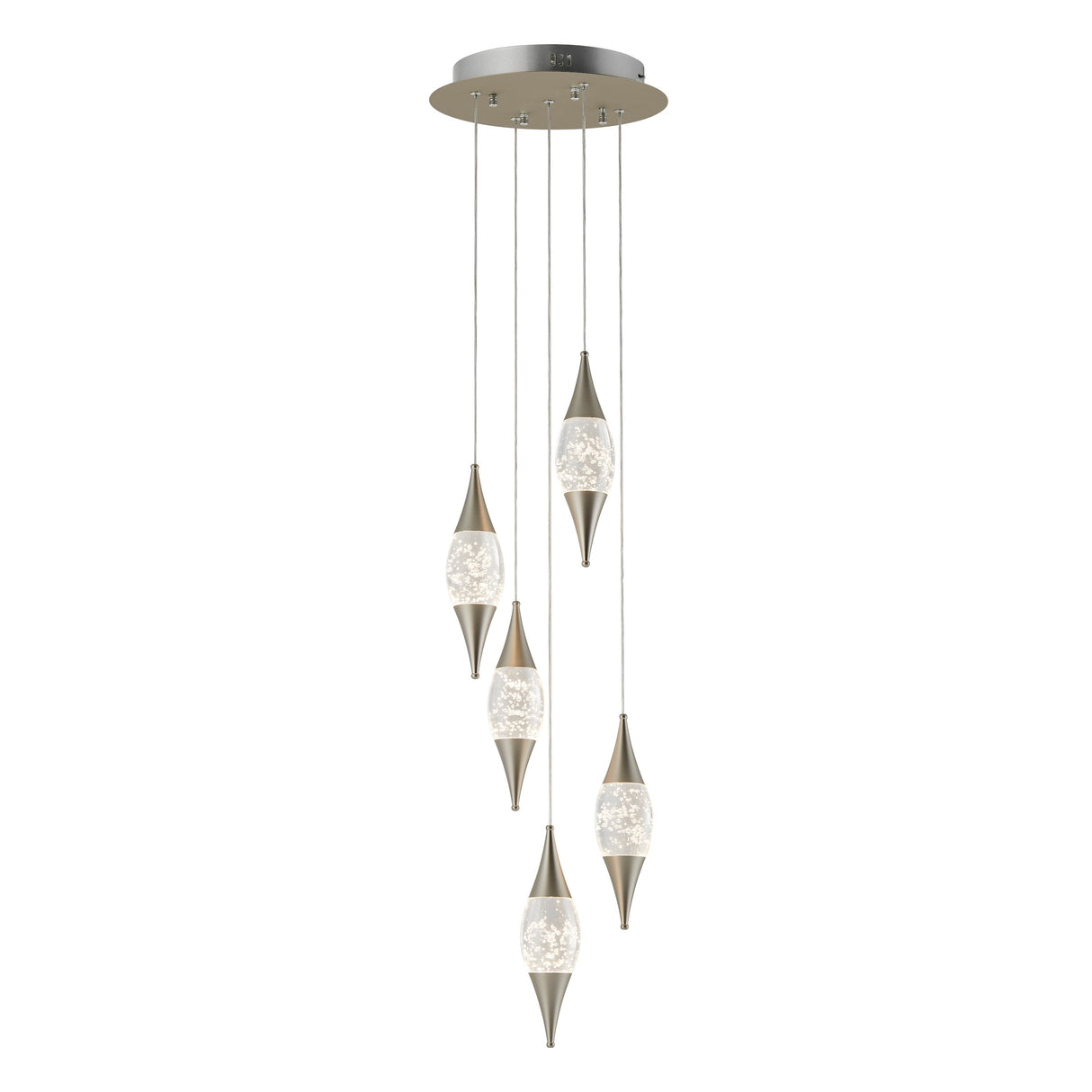 Shinny Teardrops Round Chandelier // Matte Nickel  | Finesse - Home Elegance USA