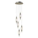 Shinny Teardrops Round Chandelier // Matte Nickel  | Finesse - Home Elegance USA