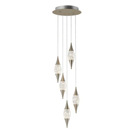 Shinny Teardrops Round Chandelier // Matte Nickel  | Finesse - Home Elegance USA