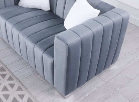 A modern channel sofa take on a traditional Chesterfield,Grey color,3 seater - W1099S00013 - image - 6