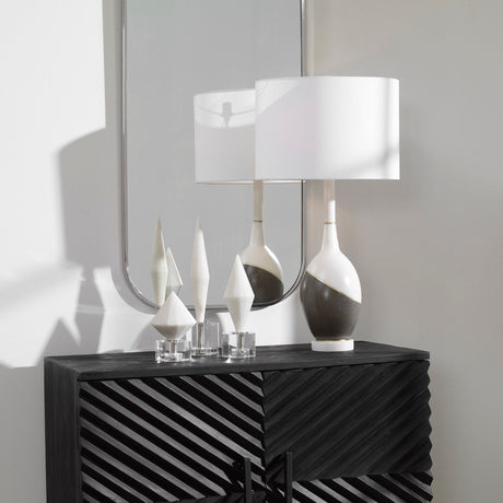 Tanali Modern Table Lamp White & Gray - White / Dark Gray by Uttermost - View 2