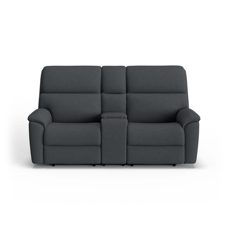 Porter Transitional Power Reclining Loveseat With Console & Power Headrests & Lumbar | Flexsteel