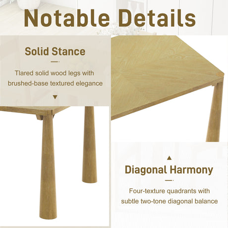 TREXM 7-Piece Retro Dining Table Set for 6, Wood Dining Table Set for 6 with Upholstered Chairs for kitchen & Dining Room (Natural Wood Wash) - sold by Home Elegance USA