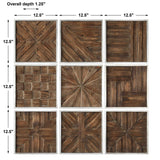 Bryndle Rustic Wooden Squares (Set of 9) - Dark Brown by Uttermost - View 5