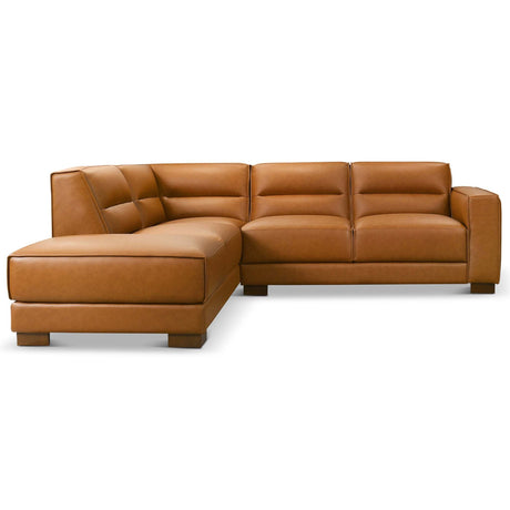 Muncie L-Shaped Sofa with Plush Cushions & Walnut Wood Legs - sold by Home Elegance USA