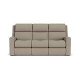 Score Transitional Fabric Power Reclining Sofa With Power Headrests & Lumbar | Flexsteel