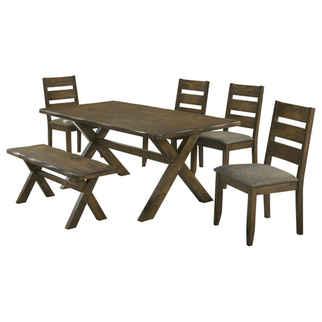 Gawain Rustic Nutmeg 6-piece Dining Set - sold by Home Elegance USA