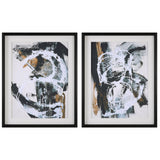 Winterland Abstract Prints (Set of 2) - Black by Uttermost - View 1
