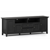 Amherst 72 inch Wide Solid Wood TV Stand in Black For TVs up to 80 inches