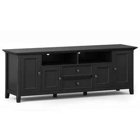 Amherst 72 inch Wide Solid Wood TV Stand in Black For TVs up to 80 inches - sold by Home Elegance USA