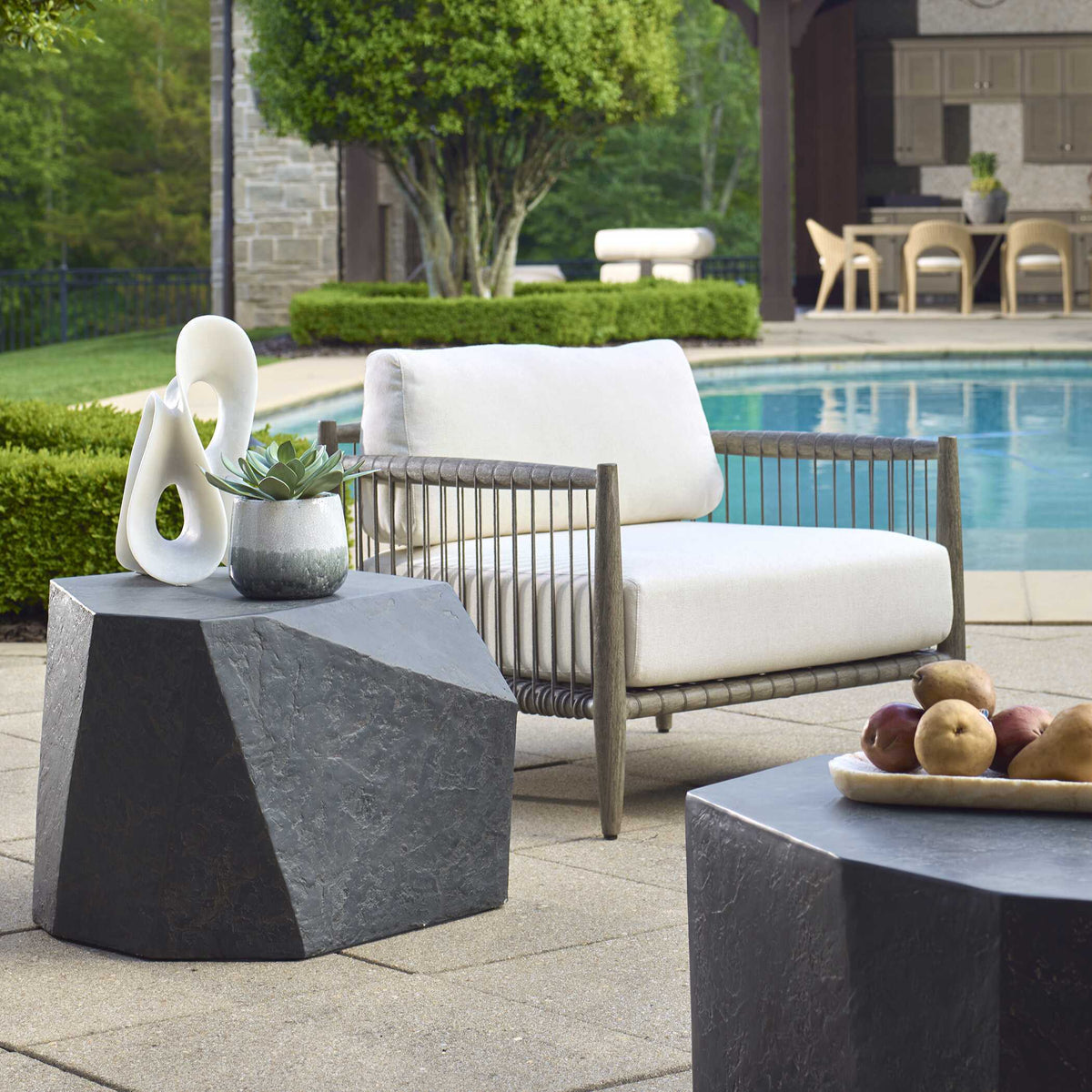 Parra Outdoor Side Table Slate - Black by Uttermost - View 2