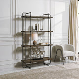 Stilo Urban Industrial Etagere - Dark Brown / Dark Gray by Uttermost - View 2