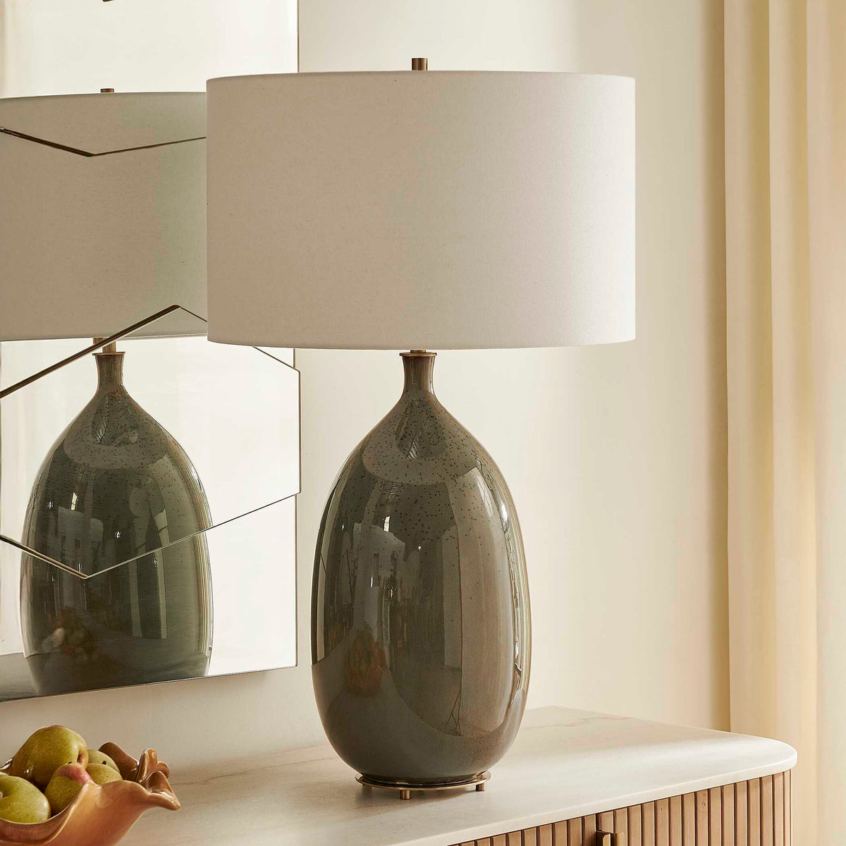 Moultrie Warm Table Lamp Gray - Dark Brown by Uttermost - View 3