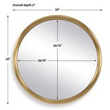 Atkinson Modern Round Mirror Brass - Gold by Uttermost - View 7