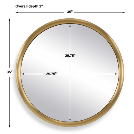 Atkinson Modern Round Mirror Brass - Gold by Uttermost - View 7