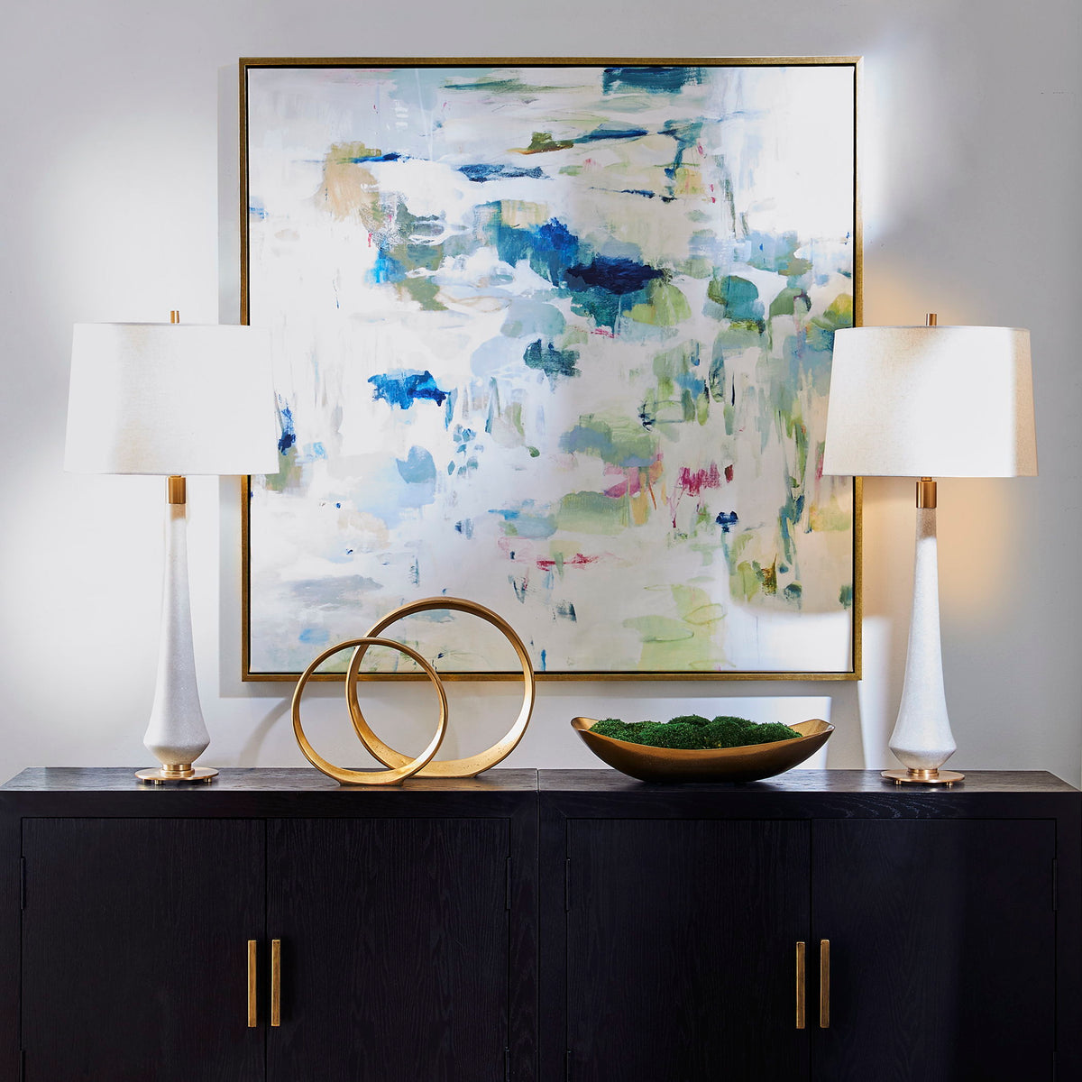 Abstract Reflections Framed Canvas - Gray by Uttermost - View 2