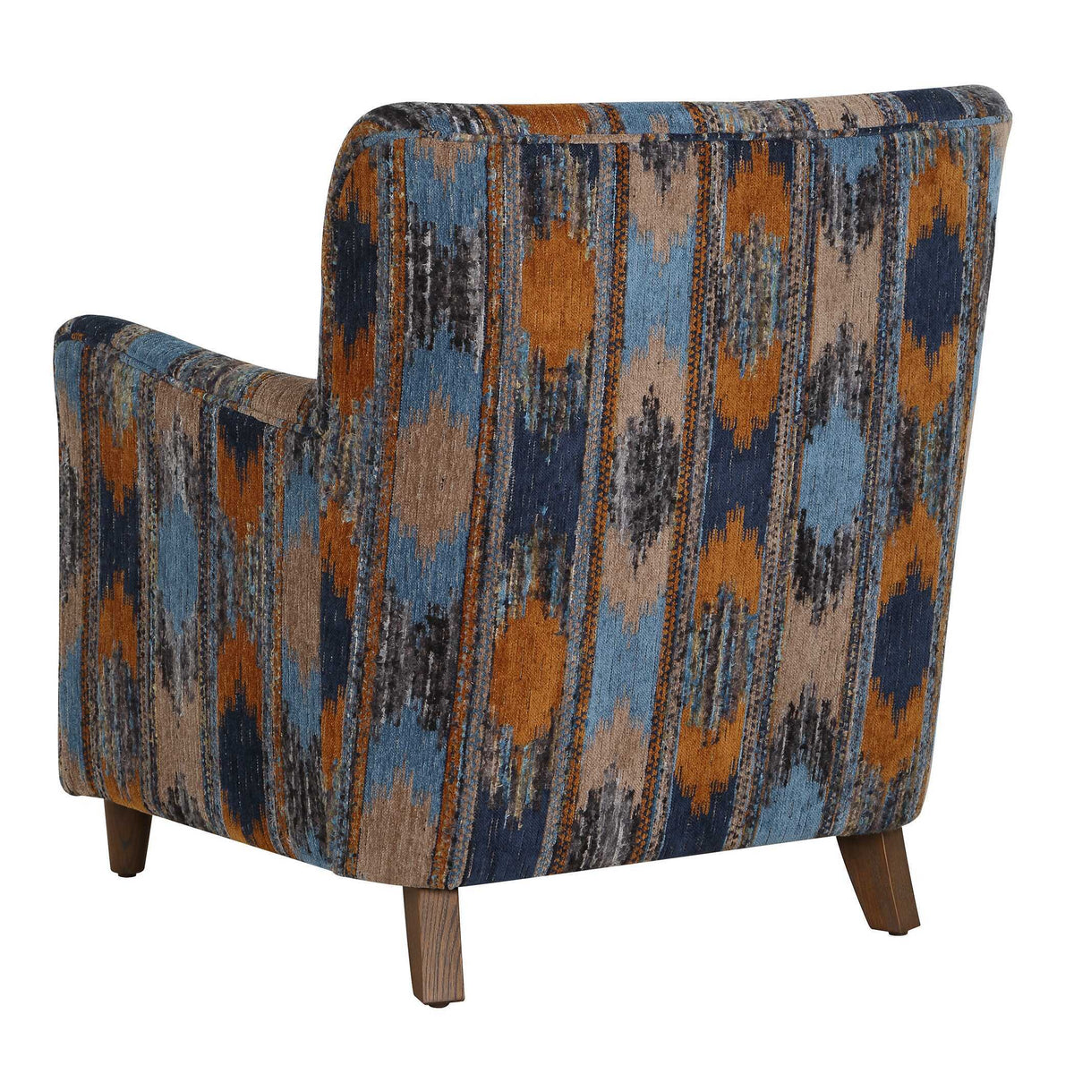 Lainey Upholstered Ikat Armchair Blue / Brown / Orange - Blue / Dark Brown by Uttermost - View 7