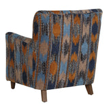 Lainey Upholstered Ikat Armchair Blue / Brown / Orange - Blue / Dark Brown by Uttermost - View 7