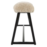 Taupo Sheepskin Bench - Beige / Black by Uttermost - View 5