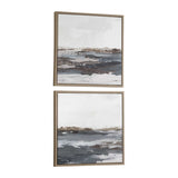 Bring Me In Framed Landscape Painting (Set of 2) Blue / Brown / Pink / Purple / White - Blue / Dark Brown by Uttermost - View 4