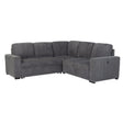 Melody Contemporary Sectional Sofa with Pullout Bed in Grey Fabric - sold by Home Elegance USA