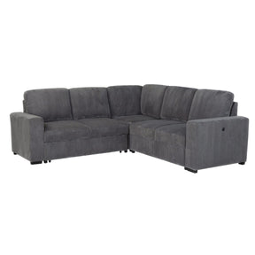 Melody Contemporary Sectional Sofa with Plush Cushioning in Grey Fabric - sold by Home Elegance USA
