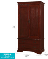Elegant Cherry Wood Armoire - sold by Home Elegance USA
