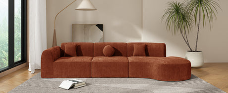 140' Modern Curved Sectional Sofa with High-Density Fully Compressed Sponge and Chaise Lounge, 3-Piece Set, Fully Assembled Right Hand Facing, Perfect for Living Room, Lounge - sold by Home Elegance USA