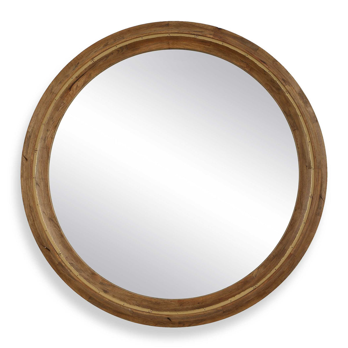 Frontier Round Wood Mirror Woodtone - Dark Brown by Uttermost - View 1