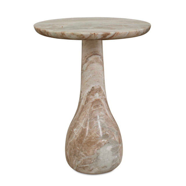 Shura Indoor-Outdoor Marble Accent Table Brown / White - Light Brown by Uttermost - View 1