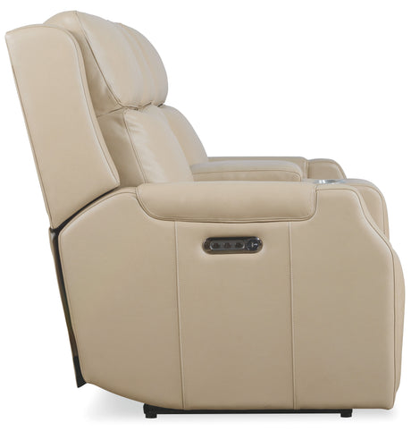 Nelson Zero Gravity Power Console Loveseat With Power Headrest And Lumbar - Beige by Hooker Furniture - View 7