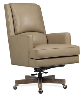 Wright Executive Swivel Tilt Chair - Beige / Dark Brown by Hooker Furniture - View 1