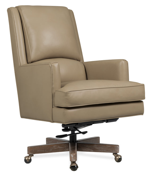 Wright Executive Swivel Tilt Chair - Beige / Dark Brown by Hooker Furniture - View 1