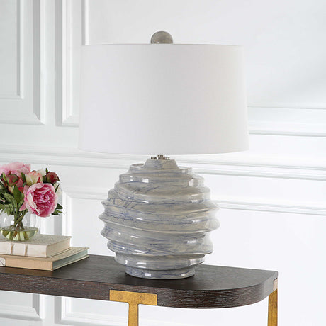 Waves Blue & White Accent Lamp by Uttermost - View 3