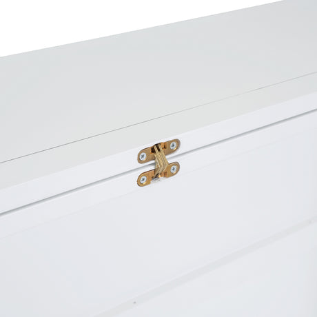 Full Size Murphy Bed with USB Port and removable Shelves on Each Side,White - Home Elegance USA