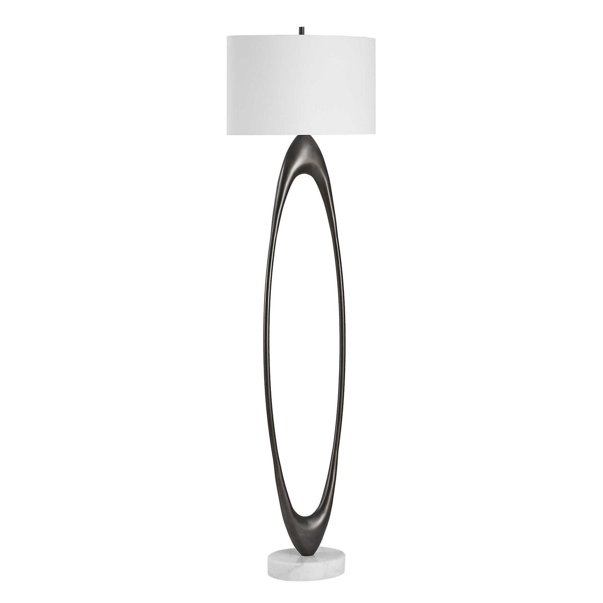 Sonic Open Oval Floor Lamp Bronze - Dark Brown by Uttermost - View 8