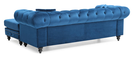 Nola G0351B-SC Sofa Chaise (Without Ottoman) , NAVY BLUE - sold by Home Elegance USA