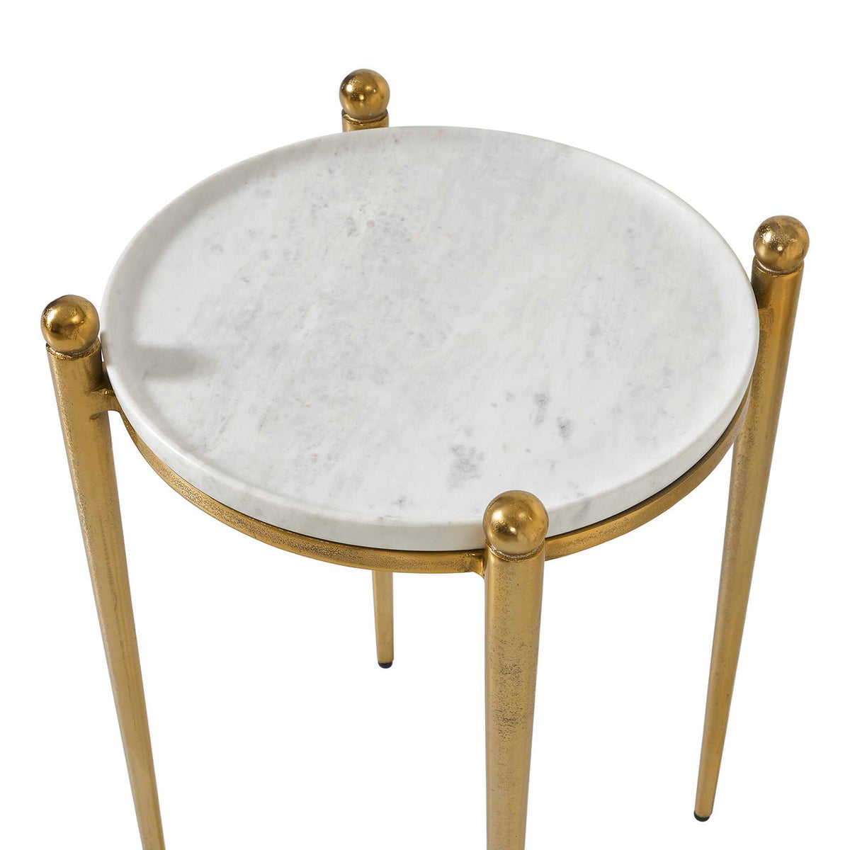 Nahunta Accent Table Antique Brass - Gold / White by Uttermost - View 4
