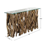 Teak Wood Console - Light Brown by Uttermost - View 8