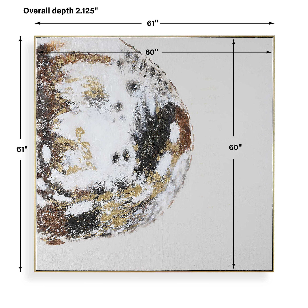 Moon Landing Hand Painted Abstract Art Black / Brown / Gold / Gray / White - Gold / White by Uttermost - View 8