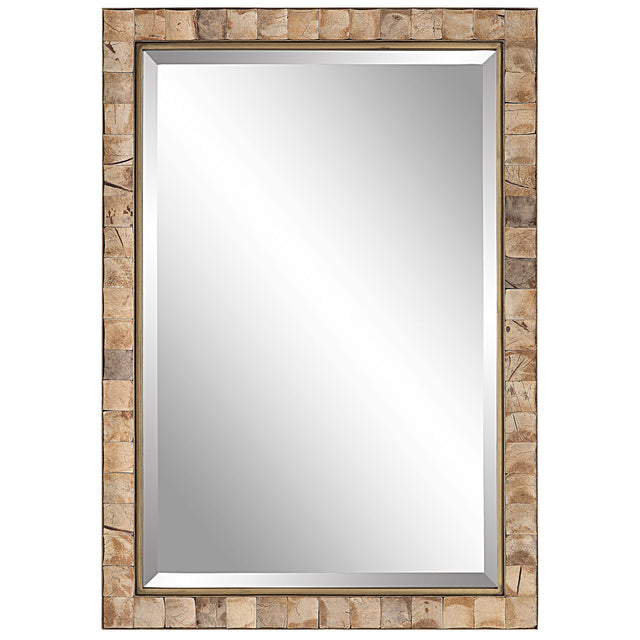 Cocos Coconut Shell Mirror - Light Brown by Uttermost - View 1