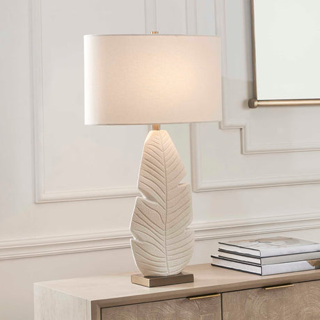 Palm Leaf Table Lamp - White by Uttermost - View 5