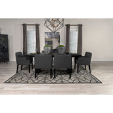 Houston Charcoal Grey and Black 7-piece Dining Set