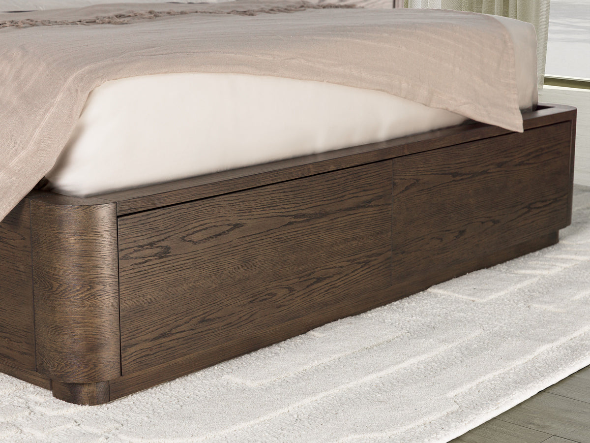 Athens Queen Panel Storage Bed - Dark Brown | Flexsteel