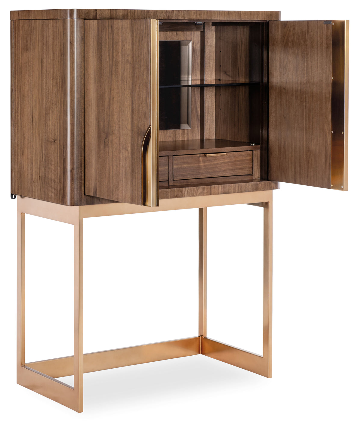 Eleana Bar On Stand Medium Wood / Gold - Dark Brown / Gold by Hooker Furniture - View 7