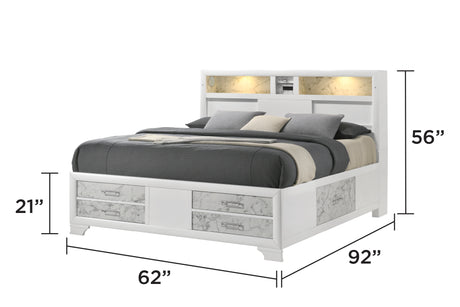 Soul Modern Style Queen 4PC Bedroom Set Made with wood in White(NJ Inventory) - sold by Home Elegance USA