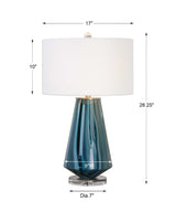 Pescara Glass Lamp Teal-Gray - Blue / White by Uttermost - View 4