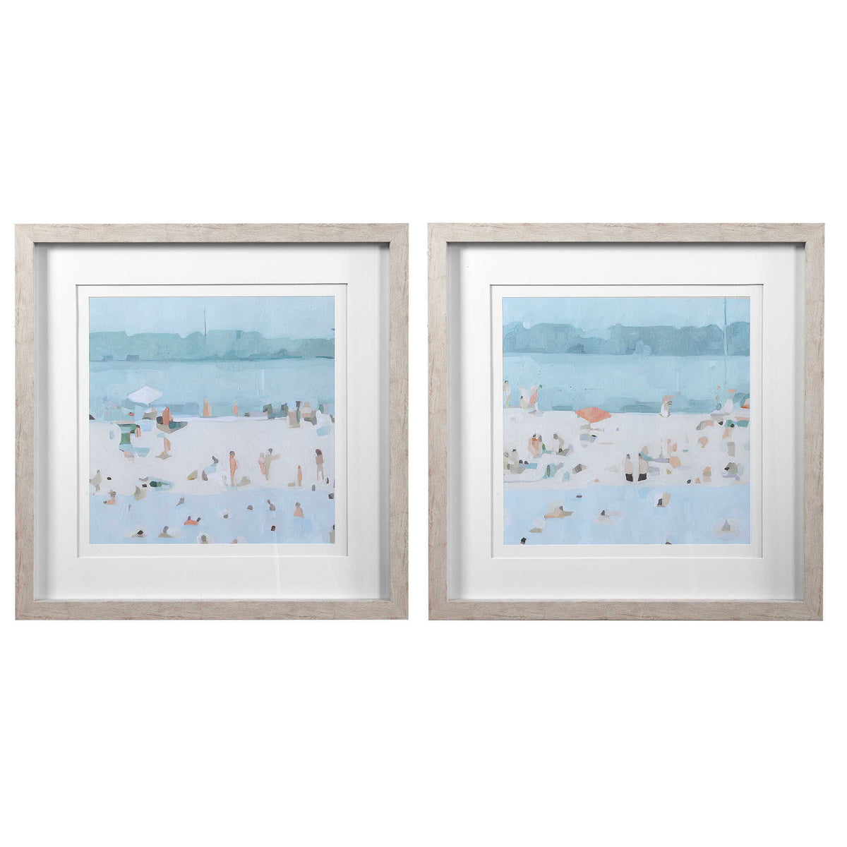 Sea Glass Sandbar Framed Prints (Set of 2) - Light Blue by Uttermost - View 1