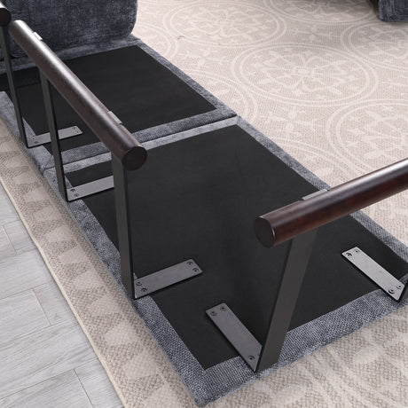 120' length , Fashionable modular sofa with iron and wood frame chenille sofa, Dark Gray ,uitable for living room - sold by Home Elegance USA